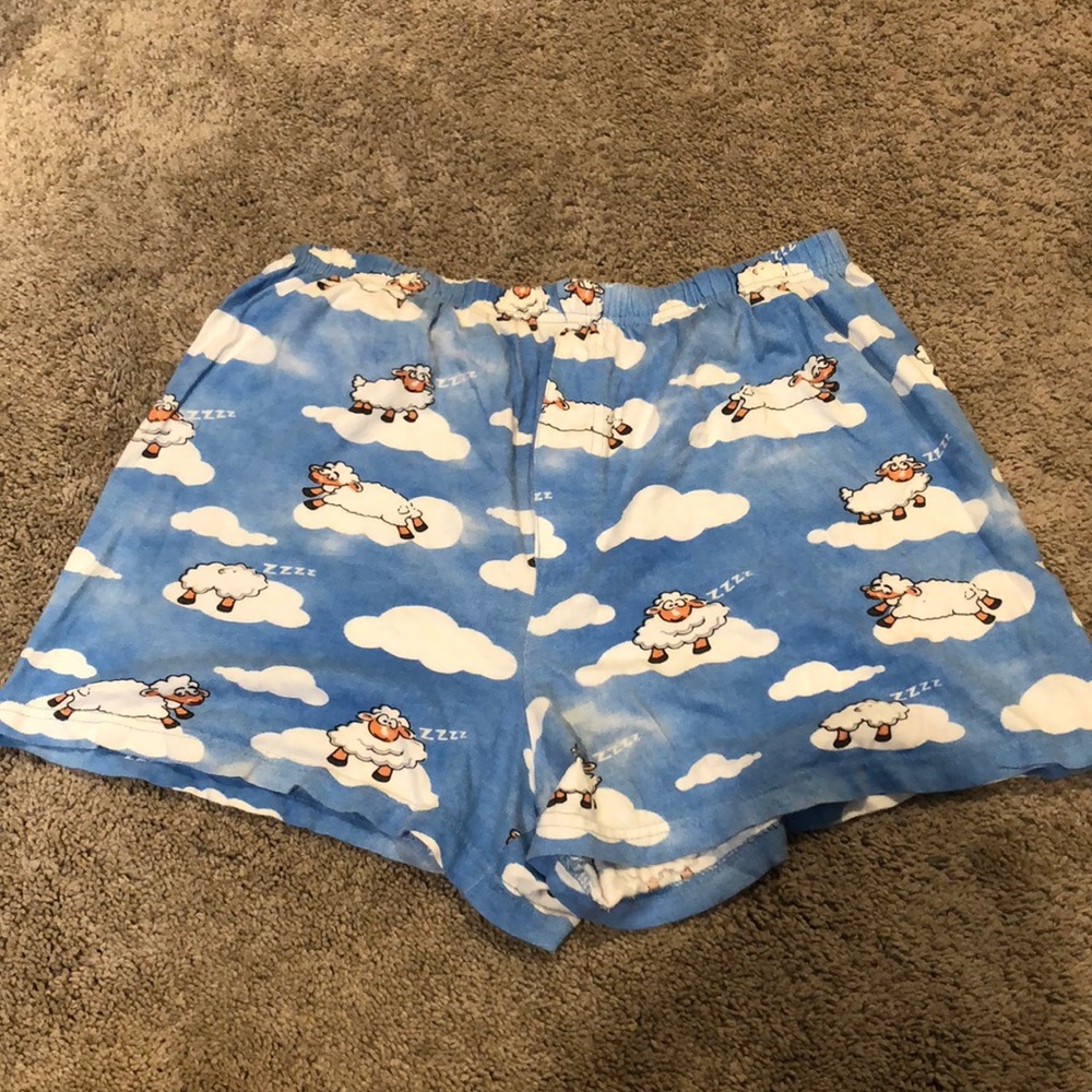 Sheep’s and clouds boxer sleeper shorts